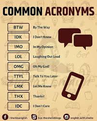 Credit To English With Sheila Swipe Common Acronyms In English Acronyms Are Words Derived From The Initia Quote Posters Education For All Ielts