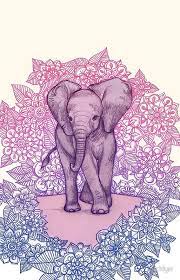 Cute Baby Elephant In Pink Purple Blue Iphone Case Cover By Micklyn Elephant Wallpaper Mandala Wallpaper Wallpaper