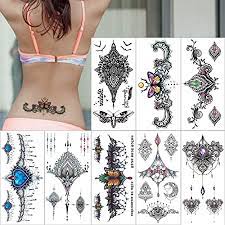 Amazon Com Tatuajes Temporales Del Pecho Arte Pegatinas Para Las Mujeres Mandala Boho Flor Tatuaje Festivo Extraible Sexy Tatuaje Impermeable Belleza Y Cuidado Personal