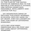 I pledge allegiance to the flag of the united states of america, and to the republic for which it stands, one nation, indivisible, with liberty and justice for all. 1