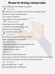 Useful Words And Phrases For Writing Formal Letters In English Eslbuzz Learning English English Letter Writing Essay Writing Skills Formal Letter Writing