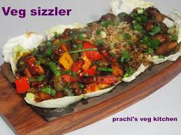 Prachi S Veg Kitchen Veg Sizzler With Hot Soya Chilli Sauce Sizzler Recipes Indian Food Recipes Vegetarian Veg Recipes