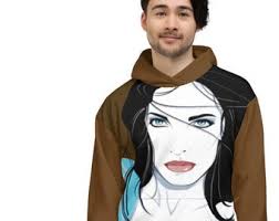 Stephanie Seymour Patrick Nagel Style Art Retro Art Style 80s Style Art  Unisex Hoodie Pull Over Hoodie Sweatshirt Hoodie