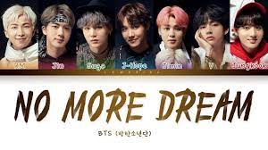 No More Dream In 2021 Bts Song Lyrics Color Coded Lyrics Bts Lyric