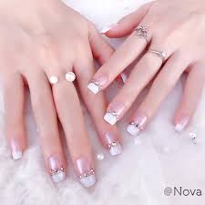Super long acrylic nails with a lot of attitude can't be unnoticed. Square Fake French Nails Pre Designed Quality Lady White Beige Acrylic Nail Tips Daily Use Shopee Malaysia