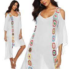 Large Size Robe Beach Dress Long Cover Up Swimsuit Cover Up Women Ups White Bathing Suit Maxi W Plus Size Beach Dresses White Bathing Suit Flower Bathing Suits