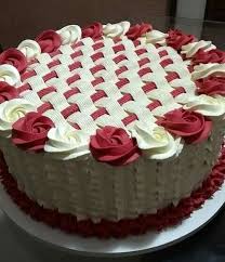 Weave And Roses Cake Cake Roses Weave Easy Cake Decorating Cake Decorating Cake