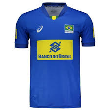 Camisas para fardamento de futebol com personalização de nome e número oficiais na futfanatics. Camisa Asics Brasil Volei Cbv 2017 Azul Netshoes