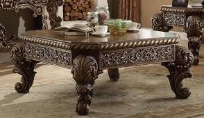Luxury Chenille Golden Beige Living Room Set 6p Homey Design Hd 610 Traditional Hd 610 Set 6 Buy Online Coffee Table Coffee Table Design Traditional Coffee Table