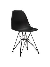 Vitra Eames Dsr Side Chair Black Metal Leg White Black Eames Chair Side Chairs Black Dining Chairs