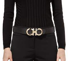 Ferragamo has decided that they aren't only going to increase their bottom line from the front end, they're going to do the same from the back. Oversized Double Gancio Belt In Calfskin Ropa De Equitacion Cinturones Mujer Ropa