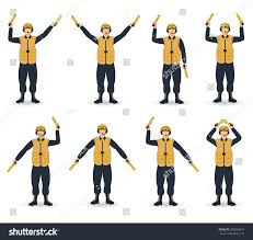 2.1 an operator is responsible for marshalling and parking of the operator's aircraft on an aerodrome. Color Aircraft Carrier Marshal Hand Signals Royalty Free Stock Vector 268538054 Avopix Com