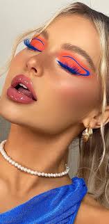 Latest Eye Makeup Trends You Should Try In 2021 : Cobalt Blue & Orange Eye  Makeup