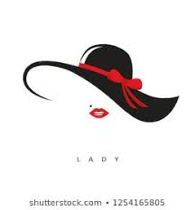 Lady With Elegant Hat With Red Bow And Red Lips Vector Illustration Eps10 Retro Logolar Desenler Cizimler