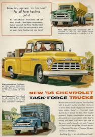 1956 Chevrolet Task Force trucks.