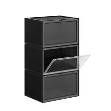 Nel catalogo di mister worker™ sono disponibili cassettiere in plastica. Songmics Scatole Per Scarpe Pacco Da 3 Contenitori Per Scarpe Impilabili Con Sportello Organizzatore Porta Scarpe In Plastica Fino A Taglia 46 36 X 28 X 22 Cm Nero Lsp03cb Arredamento E Casa