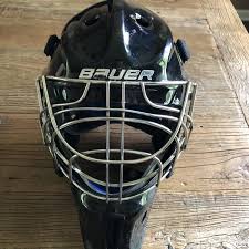 bauer nme 8 senior goalie mask size small medium fit 2 certified cat eye