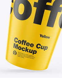 Download Matte Coffee Cup Mockup In Cup Bowl Mockups On Yellow Images Object Mockups PSD Mockup Templates