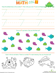 Teachers, you're welcome to print as many copies of. Preschool Math All About The Number 7 Worksheet Education Com