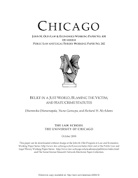 PDF) Belief in a Just World, Blaming the Victim, and Hate Crime Statutes