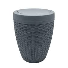 Poubelle De Salle De Bains 6 L Gris Zingue 1 Sensea Cottage Leroy Merlin