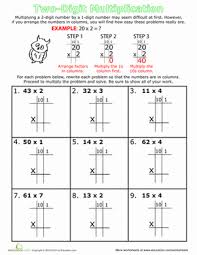 step by step two digit multiplication worksheet education com
