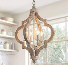 Lighting decor hang on ceiling. Antique Wood And Metal Chandelier Ceiling Pendant 4 Light Candle Holder Lights Retro Vintage Industrial Rustic Hanging Ceiling Lamp Light Fixture For Home Decor D16 X H23 9 Amazon Com