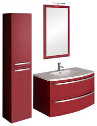 We are proud to stock products from top brands including burlington, gerberit and bayswater and offer a wide selection of bathroom basin designs to complement our product ranges. Ondine Lacquered Red Bathroom Vanity Unit 100 Cm Modern Bathroom Vanity Units Sink Cabinets By Discac Houzz Uk