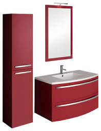 These units are mounted or placed on the floor and provide a convenient source of cabinet storage. Ondine Lacquered Red Bathroom Vanity Unit 100 Cm Modern Bathroom Vanity Units Sink Cabinets By Discac Houzz Uk