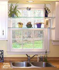 Diy Glass Window Shelves Kitchen Window Shelves Window Shelves Home