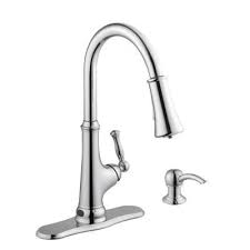 Black touchless kitchen faucet with soap dispenser. Glacier Bay Touchless Led Single Handle Pull Down Sprayer Kitchen Faucet With Soap Dispenser In Chrome 67536 1001 The Home Depot Kitchen Faucet Sink Faucets Faucet
