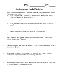 This is a task best reserved for advanced courses. Acceleration And Free Fall Worksheet