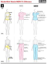 Wonderwink Nursing Scrub Size Charts