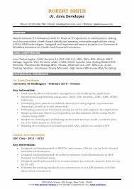 Use this professional web developer resume example to create your own powerful job application in a a web developer resume should list a variety of internet programming languages and protocols. Junior Java Developer Resume Samples Qwikresume