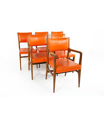 Kofod Larsen For Selig Style Mid Century Walnut Dining Chairs Set Of 6