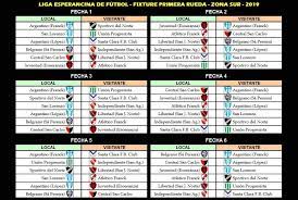 Organizadora de los torneos de la primera división en el país. Fixture Temporada 2019 Liga Esperancina De Futbol Fm Spacio 98 1 Franck Santa Fe Argentina