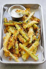 Shake off excess and place the breaded zucchini onto a plate while breading the rest; Parmesan Zucchini Fries Healthy And Extra Crispy Rasa Malaysia