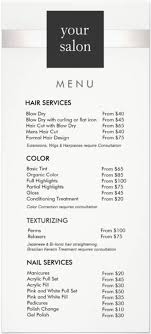Although opening hours vary slightly per salon, every vivo salon is open tuesday through saturday. 39 Popular Hair Salon Services Menu Price List
