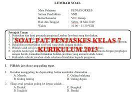 Soal Pelajaran Penjas