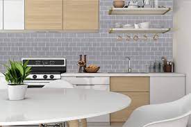 Browse thousands of beautiful photos and find kitchen with subway tile splashback designs and ideas. Buy Stickgoo 10 Sheet Subway Tiles Self Adhesive Kitchen Splashbacks Peel And Stick Wall Tile Stickers Stick On Tiles Splashback Light Grey Thicker Design Online In Indonesia B0812156xv