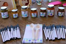 Juega aquí tu gana diario de siempre. Adivinar El Sabor De La Compota Baby Shower Funny Baby Shower Fun Baby Food Game