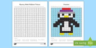 Color over 4,283+ pictures online or print pages to color and color by hand. Penguin Addition Mystery Math Mosaic Teacher Made