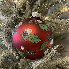 Matt Red Oak Leaf Acorn Bauble Christmas Tree Decoration Gisela Graham Holly 7 69 Picclick Uk
