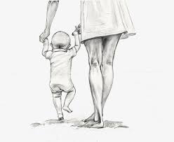 Walking Clipart Hand Painted Sketch Mother Pull Child Walk Art Maternal Love Mother S Day Hand Painted Maternal Love Mother Art How To Draw Hands Baby Drawing