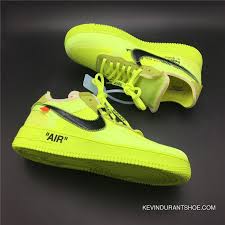 Black And Lime Green Air Force 1 Off White X Nike Air Force One Low Volt Black Volt Cone Top Deals Price 115 80 Kevin Durant Kd Shoes Green Nike Shoes Nike Shoes Air Force Nike Air Force Ones