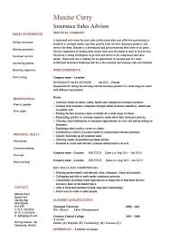 insurance sales resume, example, sample