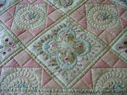 Pink embroidery patchwork quilt item no. Addicted To Quilts Two Pretty Embroidery Quilts Machine Embroidery Quilts Embroidered Quilts Machine Embroidery Projects