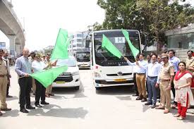 An employee boards a shuttle on the microsoft corp. Hyderabad Microsoft Flags Off Shuttle Service From Metro