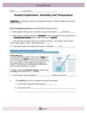 Solubility and temperature get the gizmo ready: M9l2m1solubilitytemperaturegizmo Name Cora Alleman Student Exploration Solubility And Temperature Ncvps Chemistry Fall 2014 Vocabulary Concentration Course Hero