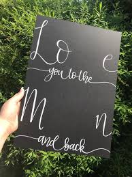 Love You To The Moon And Back Sign New Baby Gift Baby Hand Etsy In 2020 Baby Handprint Father S Day Diy Diy Birthday Gifts For Dad